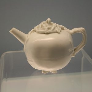 White Porcelain Ewer with Sculpted Lid