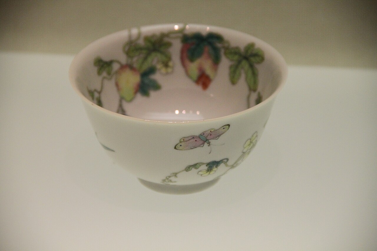 Famille Rose Peony Soup Bowl